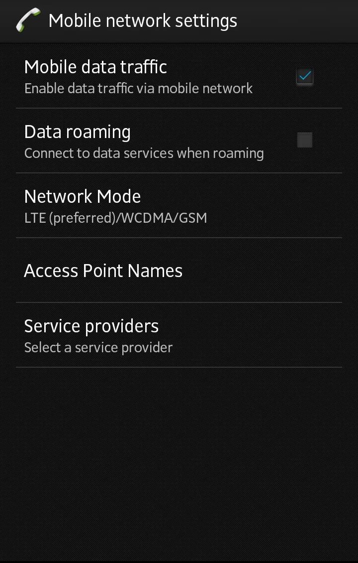 docomo Mobile Internet SIM android Settings
